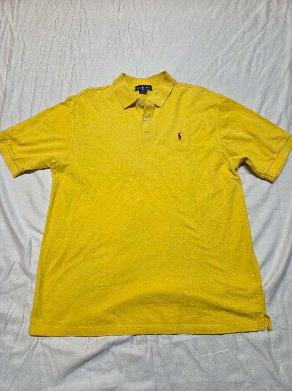 Ralph Lauren Yellow Short-Sleeve Polo with Red Pony Logob